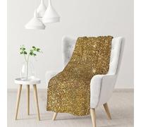 Blanket,Warm Flannel Blanket Throw/Blanket Bed Throw for Sofa Office 102X 76 cm,Gold Glitter Sparkle Glittery Sparkly