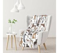 Blanket,Warm Flannel Blanket Throw/Blanket Bed Throw for Sofa Office 102X 76 cm,Greyhounds Wippets And Lurcher Dogs