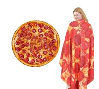 Blanket with Food Themes - Oversized Round Throw, Reversible Snack Design, Ultra Soft Novelty Bedding, Plush Warm Blanket, Playful for Bed, Floor Fist and Sleeping Places (Chocolate