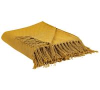 Beliani Blanket YARSA Cotton 125 x 150 cm Mustard, Yellow