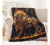 blankets and throws 150x200 cm Mechanical Warrior Lion fleece throw blanket Fluffy Polyester Throw for Couch Bed Travel Car Outdoor, Warm Lightweight Fleece for Home Use MF29-804