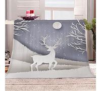 Blankets and Throws 3D Print Abstract Animal Deer Theme Flannel Fleece Blanket for Couch Sofa Cozy Luxury Bed 70x86inch Fuzzy Lightweight Super Warm Microfiber for All Season