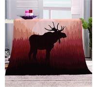 Blankets and Throws 3D Print Abstract Animal Elk Theme Flannel Fleece Blanket for Couch Sofa Cozy Luxury Bed 70x86inch Fuzzy Lightweight Super Warm Microfiber for All Season