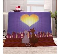 Blankets and Throws 3D Print Abstract City Animal Cat Theme Flannel Fleece Blanket for Couch Sofa Cozy Luxury Bed 70x86inch Fuzzy Lightweight Super Warm Microfiber for All Season