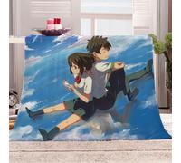 Blankets and Throws 3D Print Blue Boy And Girl Theme Flannel Fleece Blanket for Couch Sofa Cozy Luxury Bed 70x86inch Fuzzy Lightweight Super Warm Microfiber for All Season