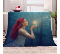 Blankets and Throws 3D Print Blue Ocean Girl Theme Flannel Fleece Blanket for Couch Sofa Cozy Luxury Bed 70x86inch Fuzzy Lightweight Super Warm Microfiber for All Season