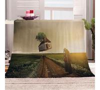 Blankets and Throws 3D Print Creative Cabin Mysterious Person Theme Flannel Fleece Blanket for Couch Sofa Cozy Luxury Bed 70x86inch Fuzzy Lightweight Super Warm Microfiber for All Season