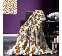 Blankets Brown Gingerbread Man Fluffy Blanket Soft Warm Lightweight Microfiber Fabric Versatile Blanket for Chair Bed Couch, Travel, Kids, Adult Blanket Winter Summer Blanket (Size: 180x220 cm)