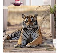 Blankets Double Size Animal Tiger Pattern Sherpa Blanket Lightweight Fluffy Brown Fleece Flannel Soft Cozy Warm for Couch Bed Warming Decor 150 x 200 cm