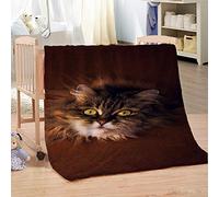 Blankets For Adults 3D Animal Cat Print Sherpa Blanket 51x59inch Personalised Printed Fleece Kids Adults Soft Fuzzy Push Holiday Bed Couch, Soft Cozy