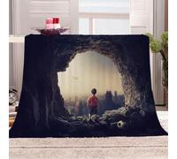 Blankets For Adults 3D Cave Soccer Little Boy Sherpa Blanket 51x59inch Personalised Printed Fleece Kids Adults Soft Fuzzy Push Holiday Bed Couch, Soft Cozy