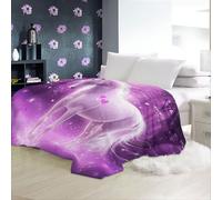 Blankets Soft CozyPurple Flannel Bedding Fantasy Unicorn Sherpa Fleece Blanket For Sofa Couch Living Room Bedroom Double