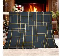 Blankets Soft Warm Throw Blanket Flannel King 180x200cm Simple Luxury Geometry Throws Fleece Warm Cozy Dark for Daily Office PicnicTravel Automobile Blankets