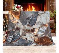 Blankets Soft Warm Throw Blanket Flannel Single 130x150cm Marble Fragments Textured Patterns Throws Fleece Warm Cozy Grey for Daily Office PicnicTravel Automobile Blankets