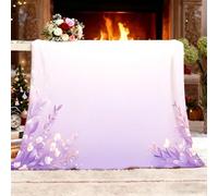 Blankets Soft Warm Throw Blanket Flannel Super King 180x220cm Romance Plants Lavender Space Throws Fleece Warm Cozy Pinkish-Purple for Daily Office PicnicTravel Automobile Blankets
