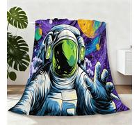 Blankets Super King Size Cartoon Space Astronaut Sherpa Blanket, Lightweight Fluffy Colorful Fleece Flannel Soft Cozy Warm for Couch Bed Warming Decor, 200 x 220 cm
