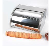 Blanketswarm Bread Stainless Steel Box for Kitchen Countertop, Large Capacity Storage Container with Roll Up Lid, Metal Bin for Bread, Cake, Doughnut (Mirror Surface)