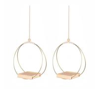 Blanketswarm Plant Hangers Indoor with Wood Base,Hanging Window Planter Boho Macrame Hanging Plant Holders for Indoor Outdoor Window Wall Ceiling Home Decoration,Pot & Plant Not Included(black 2pcs)