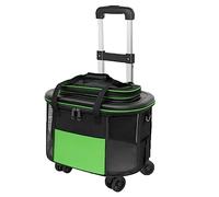 Blanketswarm Rolling Pet Carrier,With Wheels and Backpack Straps, Strong Breathable Mesh Panels,Portable Pet Trolley Case Breathable Dog Cat Carrier with Wheels Pet Suitcase for Going out(Green)