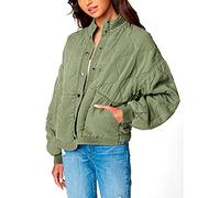 [BLANKNYC] Womens Luxury Clothing Tencel Drop Shoulder Quilted Jacket, Burnt Sage, S