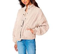 [BLANKNYC] Womens Luxury Clothing Tencel Drop Shoulder Quilted Jacket, Sand Drift, M