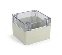 Blanko Modular Enclosure, Universal Housing Made of ABS Plastic with Transparent Lid, Multi-Purpose Housing with Mounting Points for Circuit Boards, IP 65 Protection Class, L x W x H 120 x 120 x 90