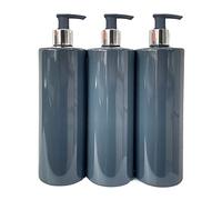 Blanks Direct Dispenser Pump Bottle Mrs Hinch Customisable DIY 500ml Refillable PET Plastic White Grey Black Bathroom Hand Lotion Soap Bottle Silver Pump (Grey, 3)