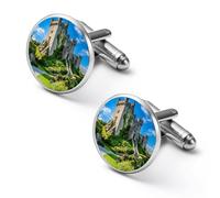 Blarney Castle County Cork Ireland Fashion Cufflinks for Men Classic Shirts Cuff Links Set for Wedding Business 1.7cm