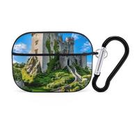 Blarney Castle County Cork Ireland Headphone Case Compatible with AirPods Pro PC Shell Carrying Case with Keychain Black-style