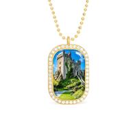 Blarney Castle County Cork Ireland Womens Necklace Adjustable Jewelry Chain Pendant for Travel Party Golden-style