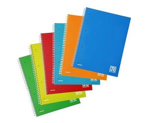 Blasetti One Color A4 Spiral Bound Notepad, 4mm Squared Ruled Pages (No Margin) with Filing Holes, Pack of 6, 80g Paper, Plain Plastic Envelope