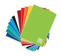 Blasetti One Colour A5 Notebook, Pack of 10, Paper 80 g, Plain Cardboard Cover, Mixed Colours, Line Style 0Q, 5 mm Squares with Margin for 2nd or 3rd Grade