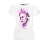 Blasfemus Frida Kahlo Women's T-Shirt Official Sketch Art Style (White-Purple, M)
