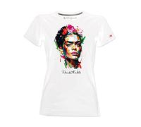Blasfemus Women's T-Shirt Frida Kahlo Official Style Colors Energy Art (White, S)
