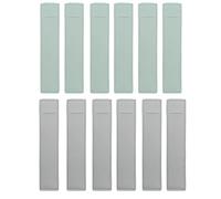 BLASHRD 12 PCS Detachable Journal Pen Holder Leather Pen Case Gray & Light Blue PU Elastic Band Pen Holders for Journals, Notepads, Binders, Books