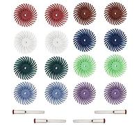 BLASHRD 16PCS Abrasive Brush Wheel Radial Bristle Disc Mixed Buffing Wheel Brushes Set with 4X Mandrels for Rotary Tool