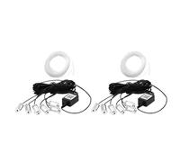 BLASHRD 2X 6 in 1 RGB LED Atmosphere Car Light Interior Ambient Light Fiber Optic Strips Light By App Control DIY Music 8M Fiber