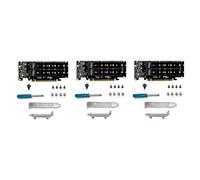 BLASHRD 3X PCIE X16 to M.2 M-Key NVMEx4 SSD 2U Server Riser Card Double-Sided 4-Disk NVME PCI-EX16 Split Card