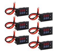 BLASHRD 6Pcs Digital Voltmeter Ammeter DC 100V 10A Blue Red LED Current Voltage Meter Tester Dual Display Panel for Automobile