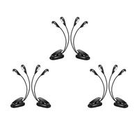 BLASHRD 6Pcs Music Stand Light Clip on LED Book Lights Dual Arm Reading Lights for Books in Bed 360 Degree Adjustable Clip