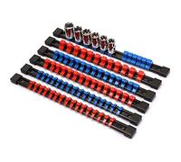 BLASHRD ABS Socket Organizer Drive Socket Holder, 1/4 inch Drive x 32 Clips, 3/8 inch Drive x 30 Clips, 1/2 inch Drive x 24 Clips,6 Pieces Set