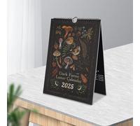 BLASHRD Dark ForestLunar Calendar 2025 Illustrated Wall Pendant for Office Home ArtMoon Calendar Gift Decor