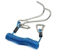 BLASHRD Double Head Dive Reef Rafting Hook Spiral Coil Spring Cord Hook Dive Safety Accessory Blue