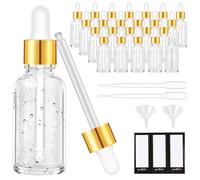 BLASHRD Glass Dropper Bottle 24 Pack Clear Glass Bottles Empty with 2 Funnels & 2 Long Pipettes, 30ml Eye Dropper Bottles