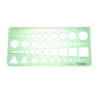 BLASHRD Green Plastic Circles Squares Hexagons Geometric Template Ruler 0-20cm
