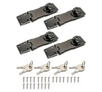 BLASHRD Keyed Hasp Locks, 4 Pack 4Inch Twist Knob Cabinet Knob Lock Keyed Locking Latch Safety Lock with Mounting Screws