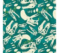 Blast from The Past Dinosaur Skulls Fabric by Natural History Museum 100% Cotton 110cm Wide Children's Craft Fabric for Quilting, Sewing