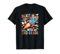 Blast Into 2nd Grade Back To School Student Riding Rocket T-Shirt