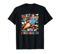 Blast Into Kindergarten Back To School Student Riding Rocket T-Shirt