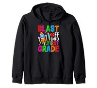 Blast Off Into First Grade Zip Hoodie